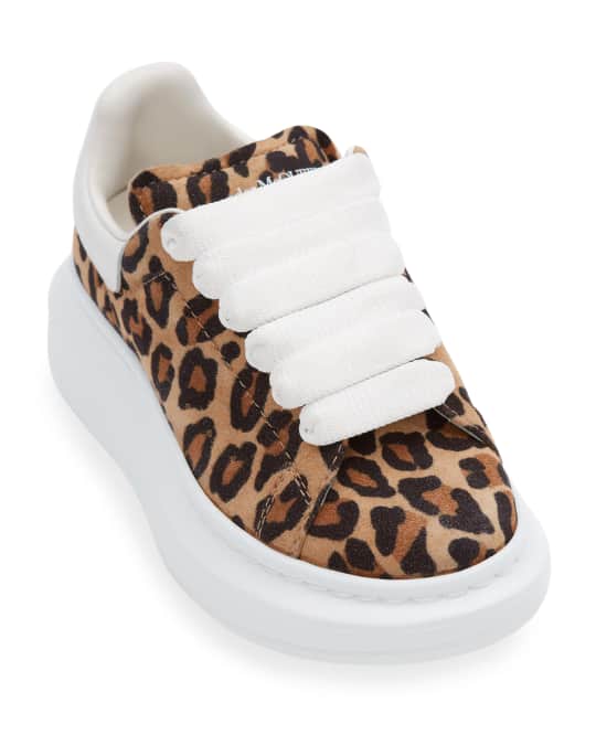 Alexander McQueen Leopard Print Suede Chunky Sneakers Toddler