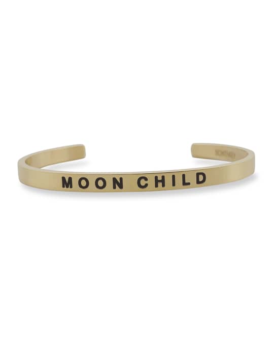 Girl's Moon Child Engraved Bangle Bracelet