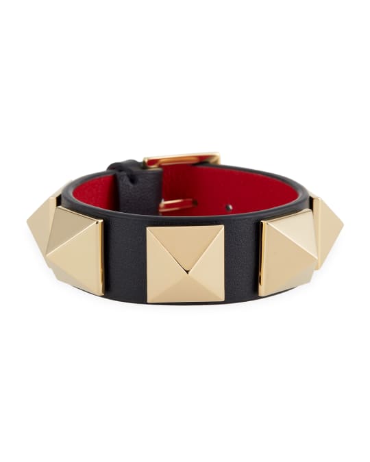 Valentino Leather Bracelet with Studs Neiman Marcus