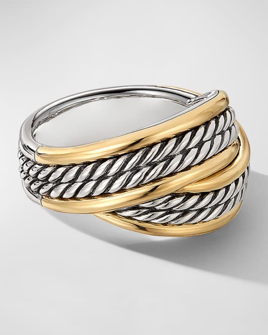David Yurman DY Origami Ring with 18K Gold in Silver 13mm