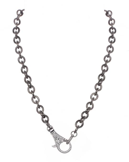 Margo Morrison Rhodium Finish Sterling Silver Chain with Diamond Clasp ...