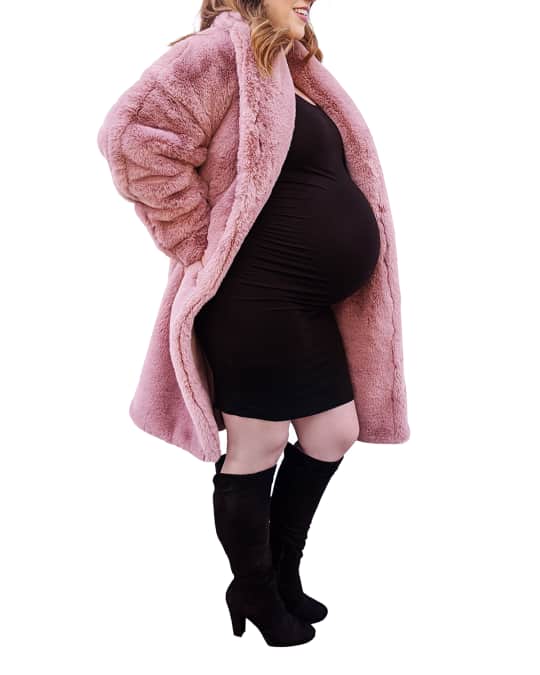 Emilia George Maternity Bump Friendly Faux Fur Coat Neiman Marcus