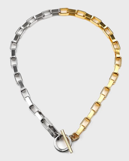 Two tone link sales necklace