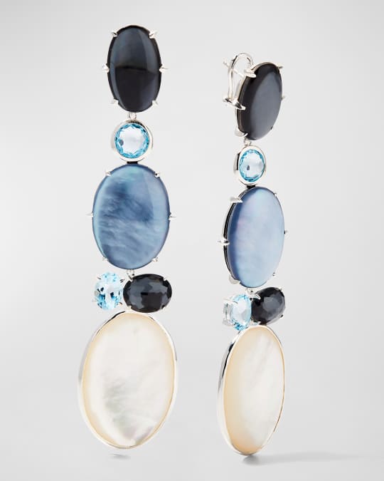 Ippolita Long 6 Stone Post Earrings in Sterling Silver Neiman Marcus