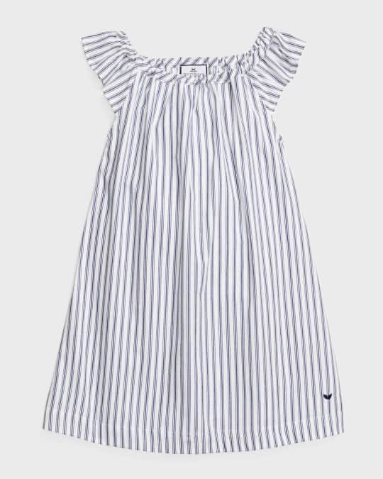 Kid's Isabelle French Ticking Striped Nightgown, Size 6M-14