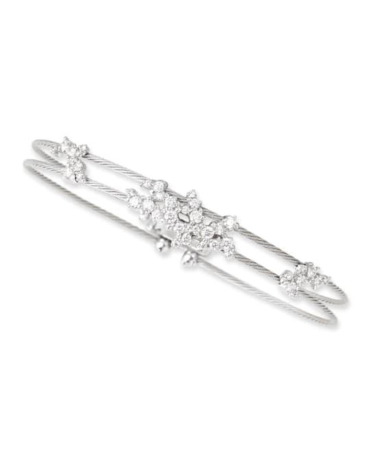 18k White Gold Diamond Confetti Double Wire Bracelet