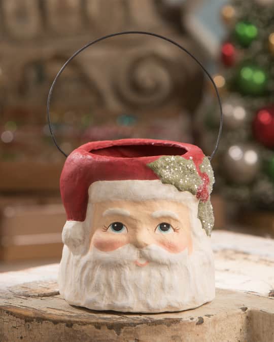 Bethany Lowe Holly Jolly Santa Bucket - Thumbnail 2