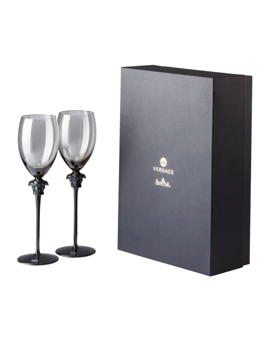 Versace Medusa Lumiere Haze White Wine Glasses, Set of 2 Neiman Marcus