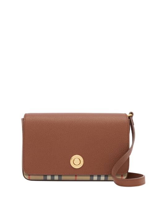 Burberry Hampshire Small Vintage Check Canvas & Leather Crossbody Bag