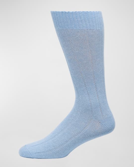 Neiman Marcus Men s Cashmere Blend Ribbed Crew Socks Neiman Marcus