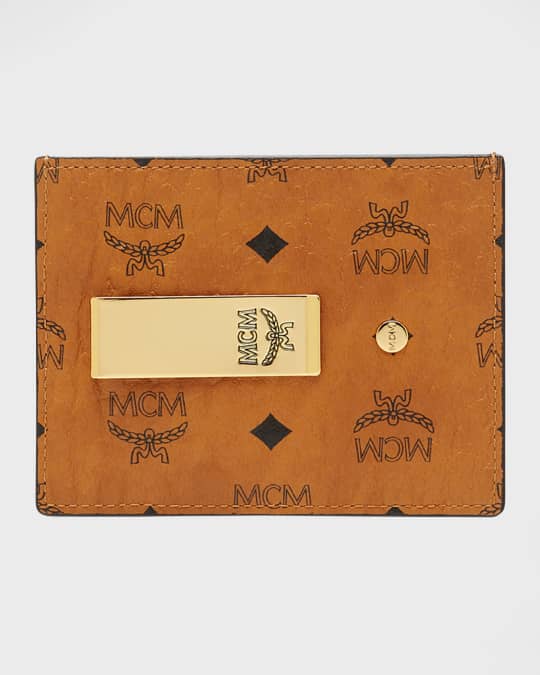 MCM Men's Heritage Logo Money Clip Card Holder Neiman Marcus