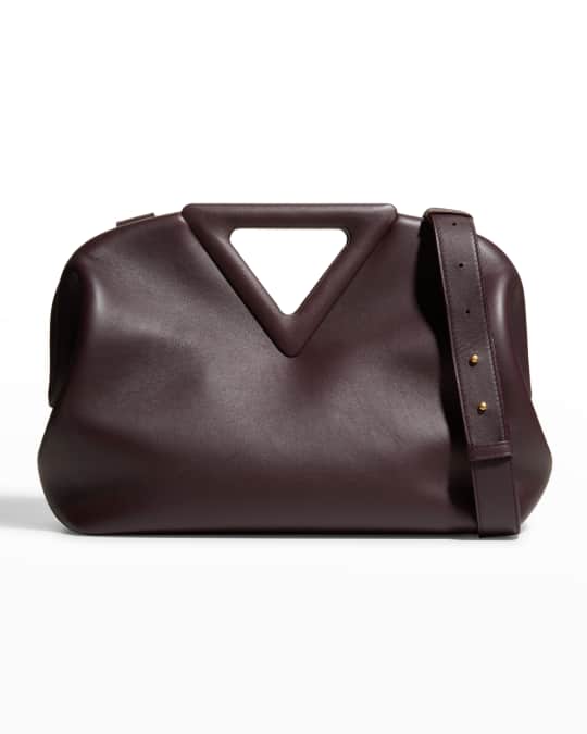 １点限り♪BOTTEGA VENETA ☆ Triangular Fold Clutch Bag Triangle leather clutch bag Bottega Veneta Green in Leather