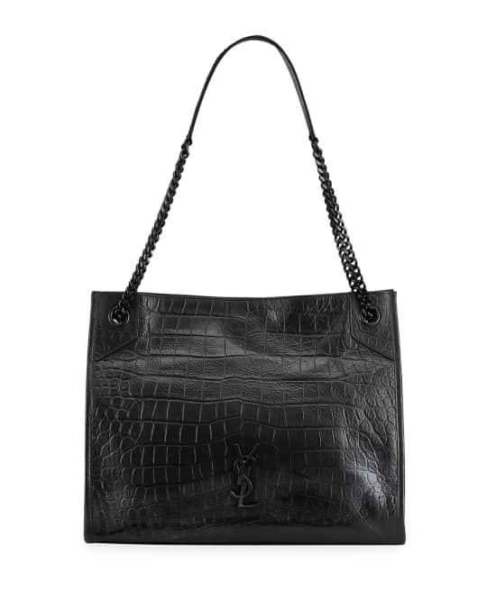 Saint Laurent Niki Medium YSL Crinkled Calf Shopper Tote Bag