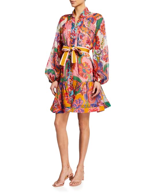 Zimmermann The Lovestruck Mini Floral Paisley Dress | Neiman Marcus