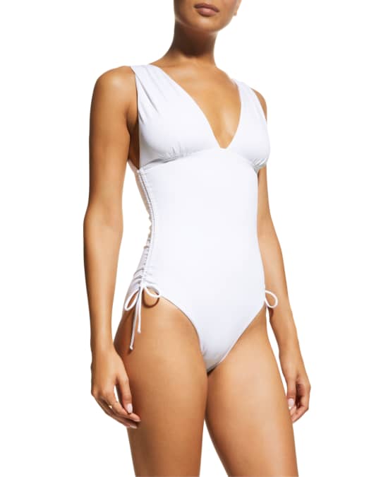 Chile Drawstring Side One Piece Swimsuit