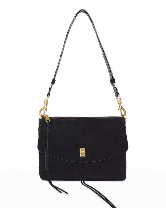 Rebecca Minkoff Darren Suede Zip Shoulder Bag Neiman Marcus