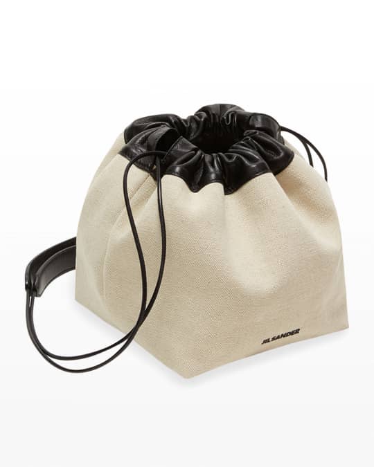 Jil Sander Small Canvas Drawstring Crossbody Bag Neiman Marcus