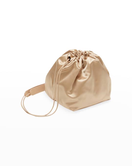 Jil Sander Small Metallic Satin Drawstring Crossbody Bag