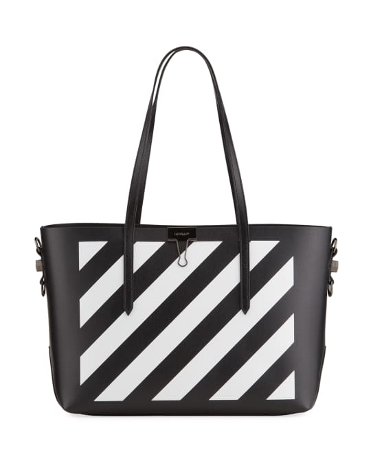 Off-White Diagonal Stripe Shopper Tote Bag | Neiman Marcus