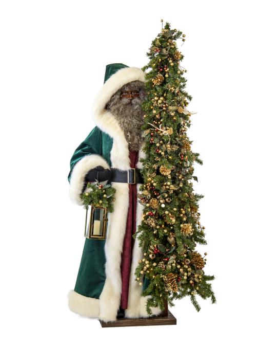 Ditz Designs By The Hen House Malachite Christmas Black Santa with ...