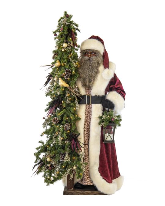 Ditz Designs By The Hen House Plum Wine Holiday Black Santa with ...