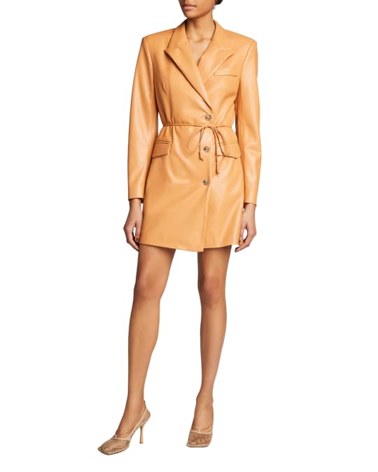 Nanushka Remi Vegan-Leather Blazer Dress | Neiman Marcus