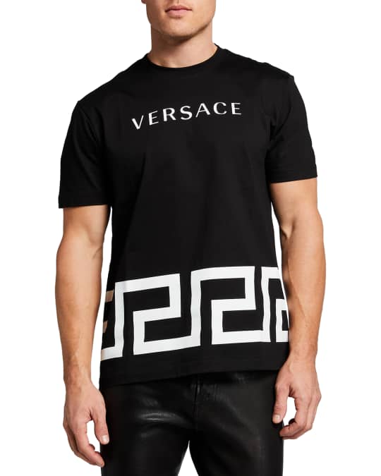 Versace Men's Greek Key Logo T-Shirt | Neiman Marcus
