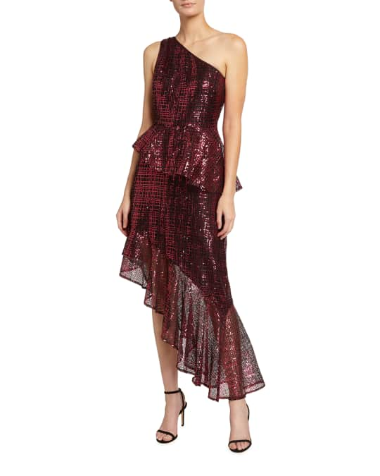 One33 Social Sequin One-Shoulder Asymmetrical Cocktail Dress | Neiman ...