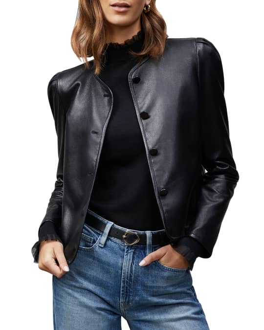 Scarlet Cropped Leather Jacket