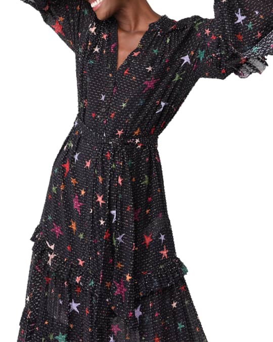 Farm Rio Night Sky Ruffle Maxi Dress | Neiman Marcus