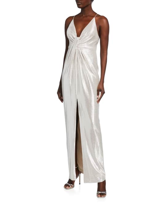 Aidan by aidan mattox metallic knit mermaid dress 2025