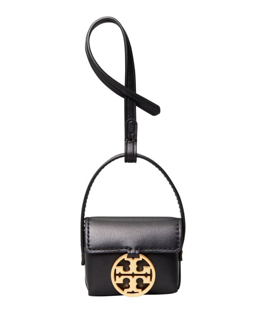 Tory Burch Miller Leather Airpod Case | Neiman Marcus