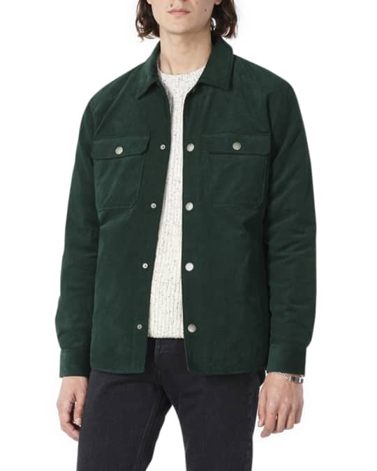 A.P.C. Men's Alex Dyed Corduroy Shirt Jacket | Neiman Marcus