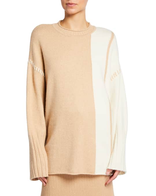 St. John Collection Colorblock Cashmere-Blend Sweater | Neiman Marcus