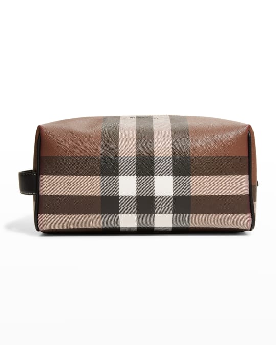 Burberry Men s Check Travel Toiletry Bag Neiman Marcus
