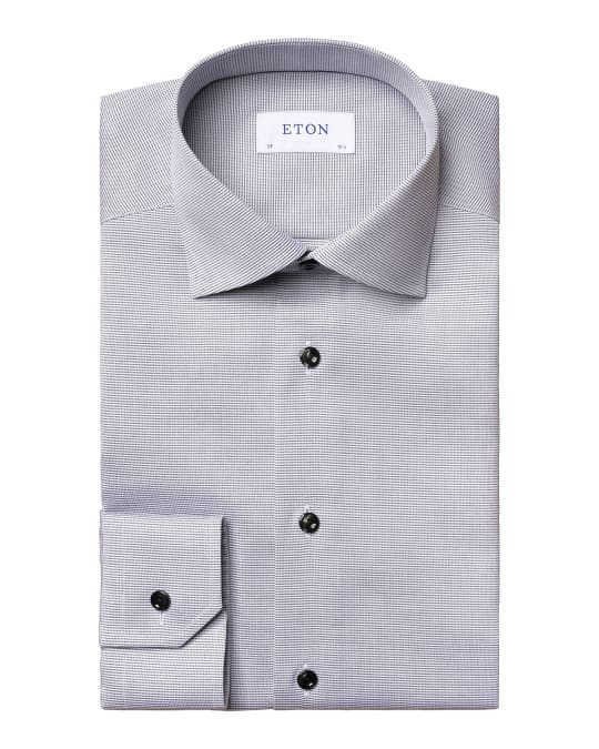slim fit dress slacks Non-Iron Cotton Solid Dress Shirt with Contrast Trim main image 1