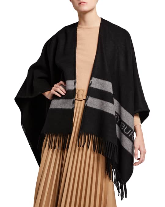 Tory Burch Striped Wool Poncho | Neiman Marcus