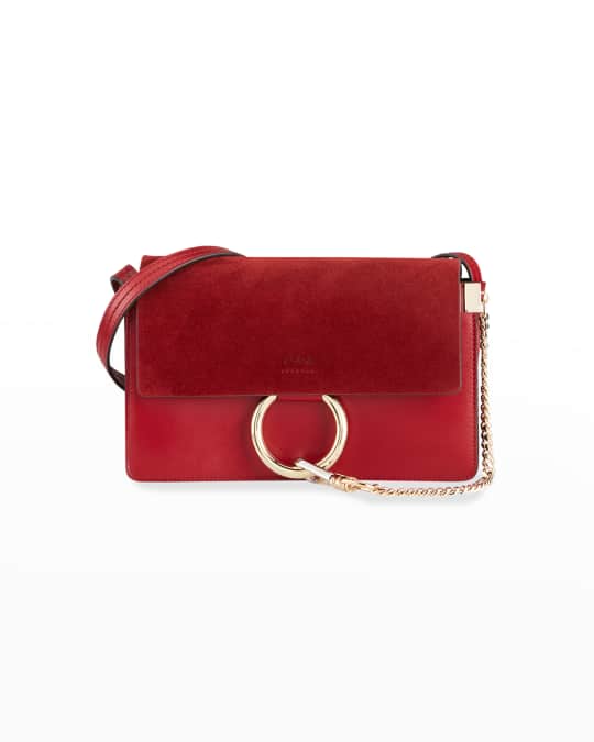 Chloe Faye Small Suede and Leather Shoulder Bag | Neiman Marcus