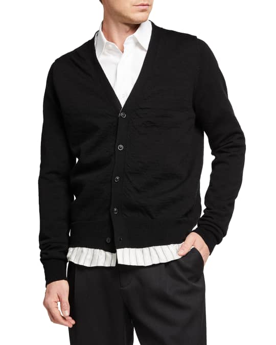 Maison Margiela Men's Button Cardigan Sweater w/ Suit Liner
