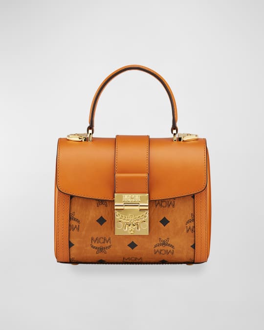 MCM Tracy Visetos Leather Top-Handle Bag | Neiman Marcus
