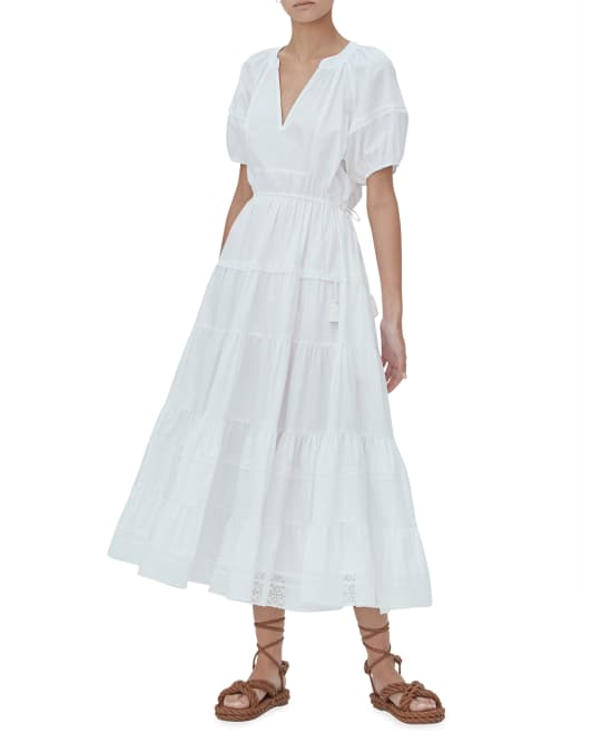 Alexis Raissa Embroidered Lace Tiered Cotton Dress | Neiman Marcus