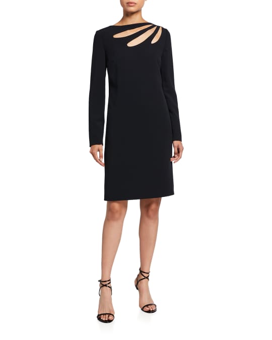 Escada Cutout Crepe Shift Dress Neiman Marcus