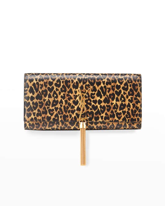 Ysl leopard clutch hot sale