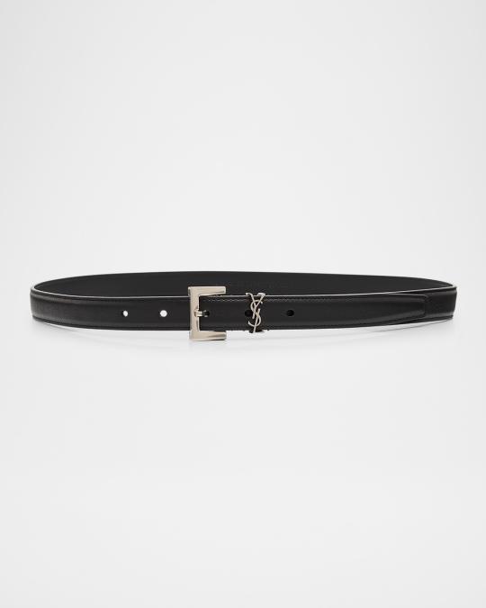 Saint Laurent YSL Cintura Box Leather Belt | Neiman Marcus display picture 3