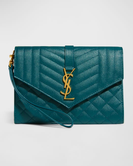 Saint Laurent YSL Monogram Quilted Envelope Clutch Bag - Bergdorf