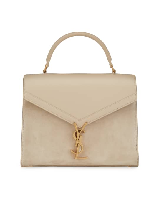 Cassandra medium top handle bag in smooth leather and suede 2025
