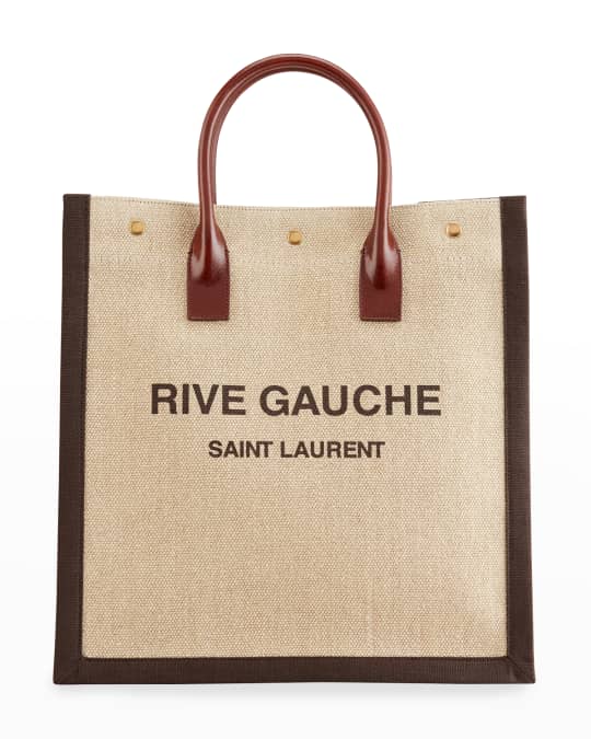 Saint Laurent Noe YSL Rive Gauche Linen Shopper Tote Bag | Neiman Marcus