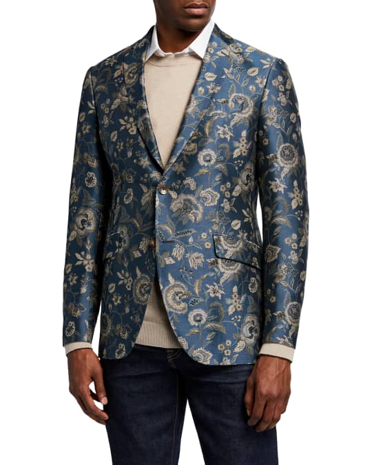 Etro Men's Floral Brocade Sport Jacket | Neiman Marcus