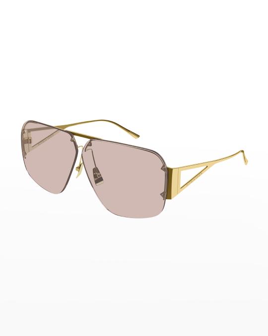Bottega Veneta Rimless Metal Aviator Sunglasses | Neiman Marcus