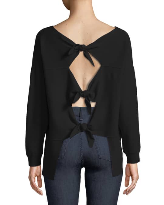 Drop shoulder tie on sale back pullover